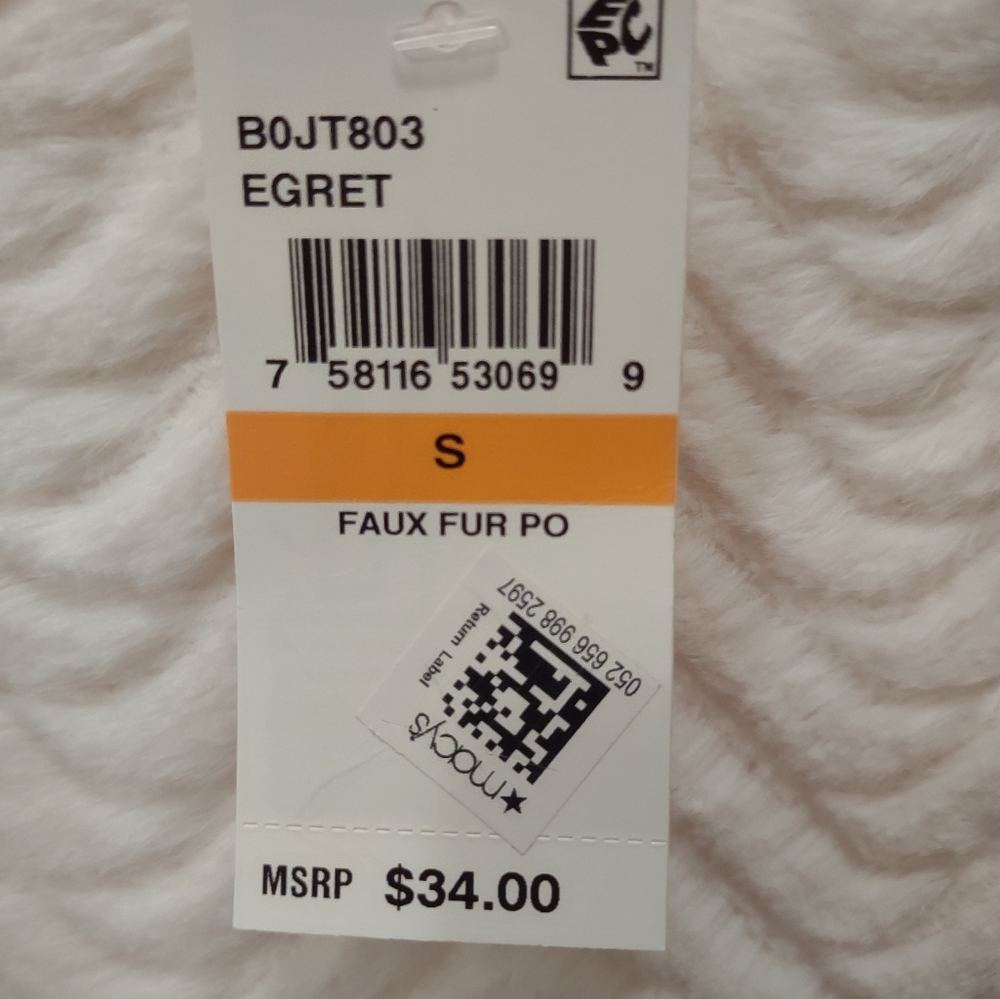 Planet Gold Faux Fur Top Size S - Picture 3 of 4